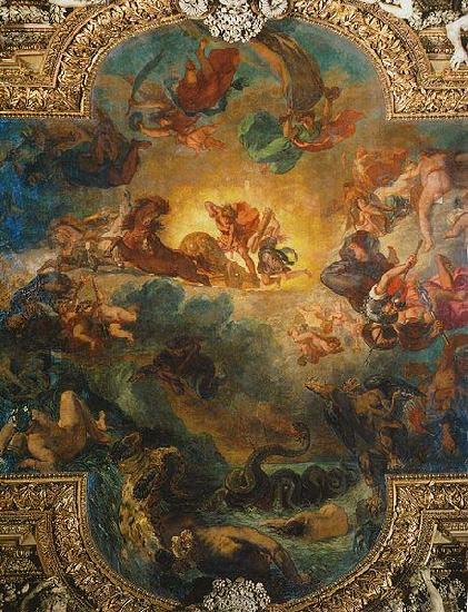 Eugene Delacroix Apollo slaying Python France oil painting art